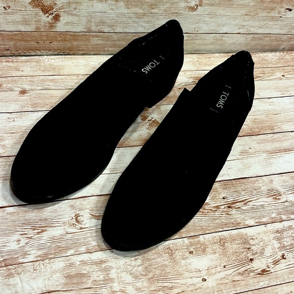 Toms Shoes - TOMS Black Suede Slip On Shoes 6M